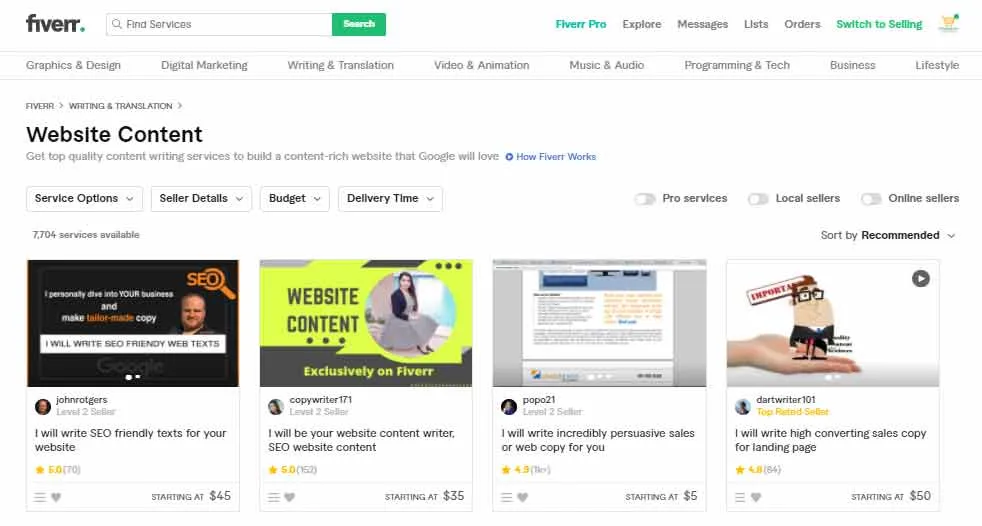 在 Fiverr 上撰寫評論賺錢